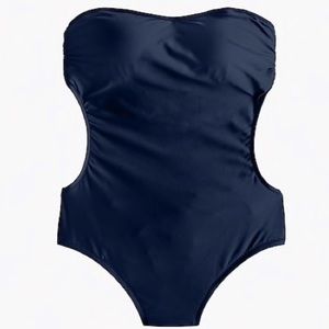J Crew navy blue monokini with detachable strap